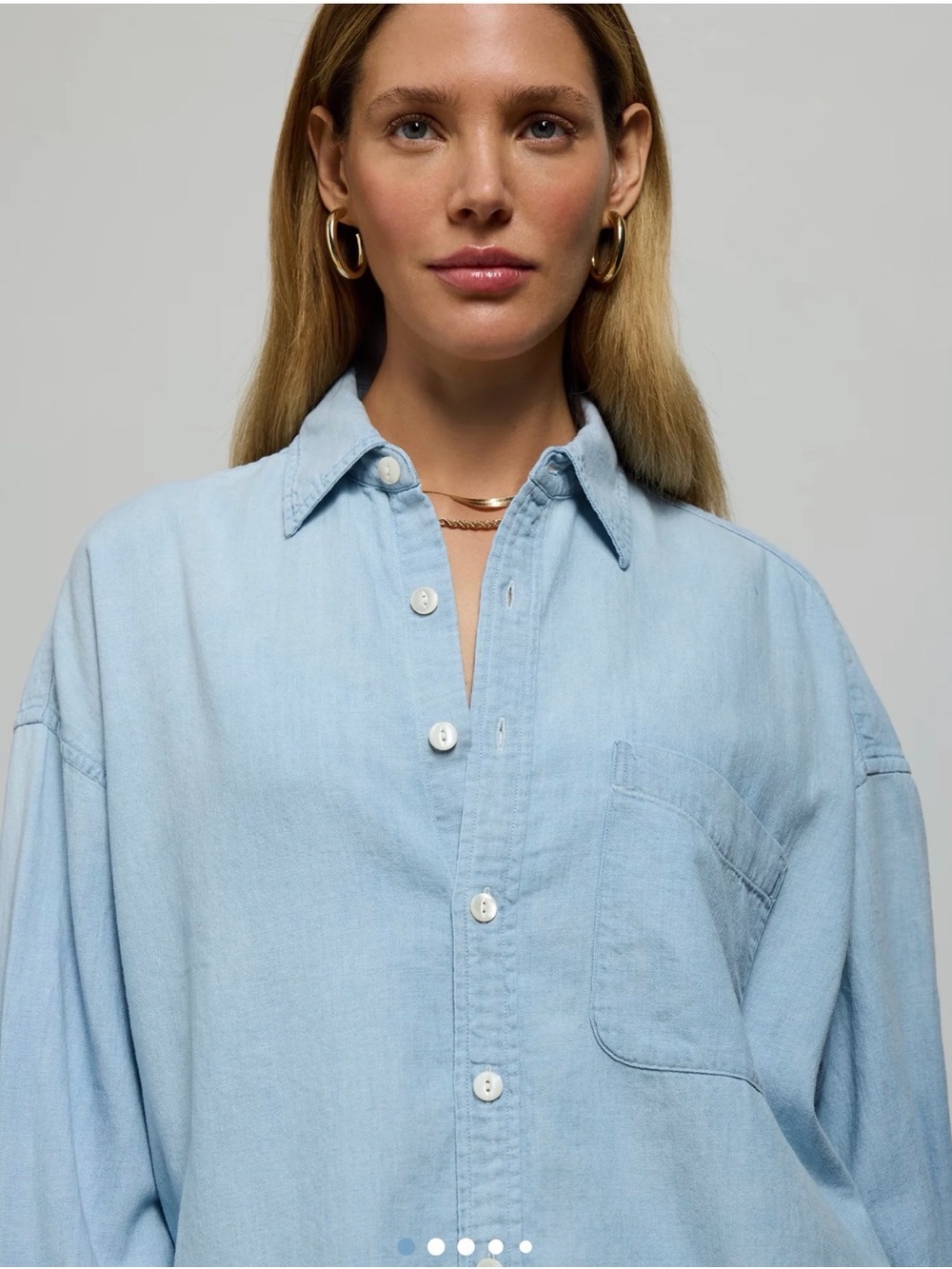 AE77 Premium Denim Boyfriend Shirt